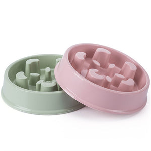 Pet Slow Eating Dog Bowl Slow Feeder Dog Food Bowl Hard Plastic Dog Slow Feeder Cat Pet Feeder NonSlip Anti Gulping Feeder Bowl